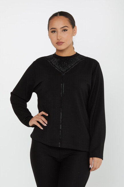 Women's Sweatshirt Collar Stone Black - 2231 | KAZEE - Thumbnail