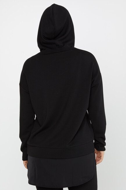 Women's Sweatshirt Hooded Black - 17750 | KAZEE - Thumbnail