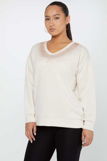 Women's Sweatshirt Stoned Long Sleeve Stone - 79983| KAZEE - Thumbnail