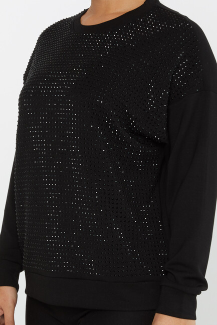 Women's Sweatshirt Stone Detail Black - 2239 | KAZEE - Thumbnail