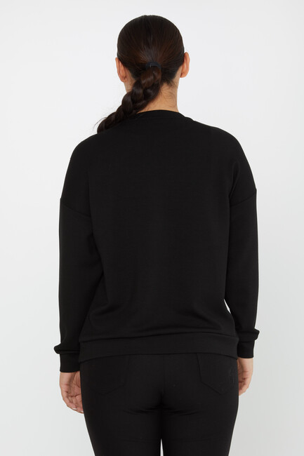 Women's Sweatshirt Stone Detail Black - 2239 | KAZEE - Thumbnail