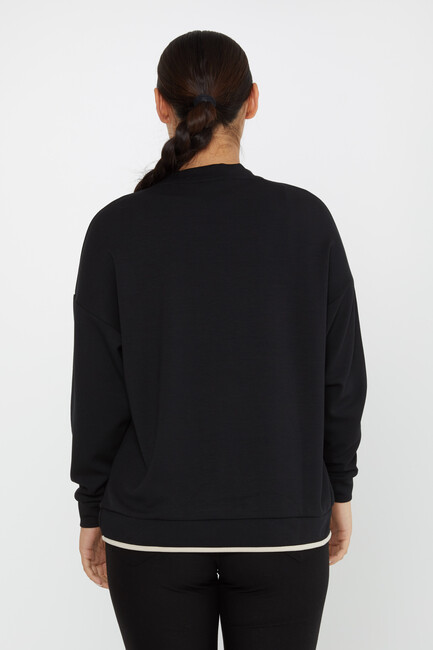 Women's Sweatshirt Stone Pocket Detail Black - 2235 | KAZEE - Thumbnail