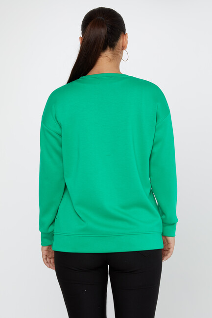 Women's Sweatshirt Stoned Long Sleeve Green - 79983 | KAZEE - Thumbnail