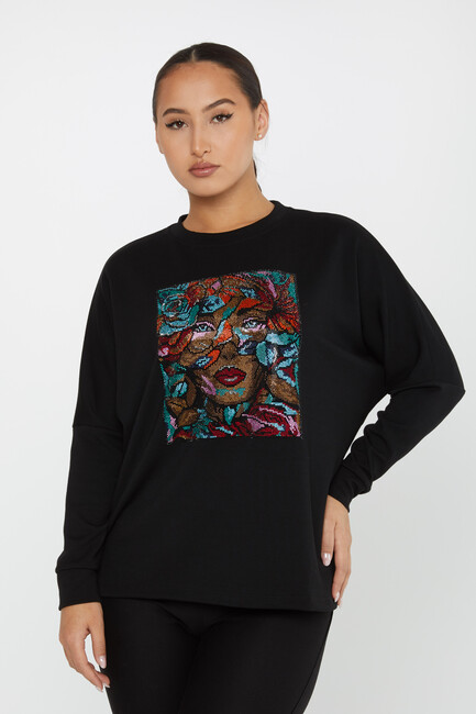 Women's Sweatshirt Stoned Women's Figure Black - 2247 | KAZEE - Thumbnail