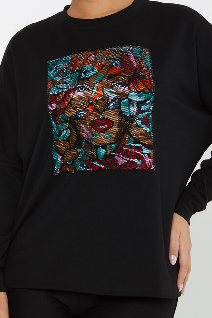 Women's Sweatshirt Stoned Women's Figure Black - 2247 | KAZEE - Thumbnail