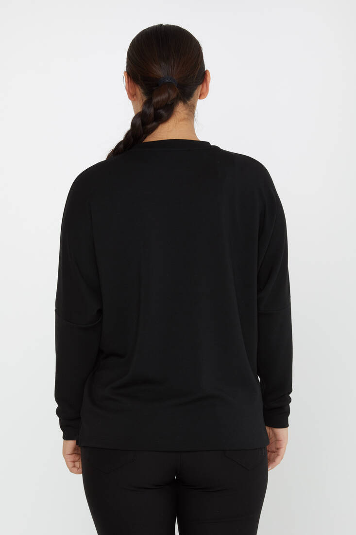 Women's Sweatshirt Stoned Women's Figure Black - 2247 | KAZEE