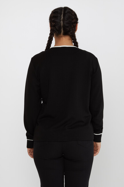 Women's Sweatshirt Striped Detail Black - 2244 | KAZEE - Thumbnail