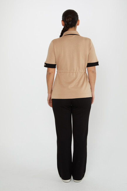 Women's Tracksuit Short Sleeve Mink - 17681 | KAZEE - Thumbnail