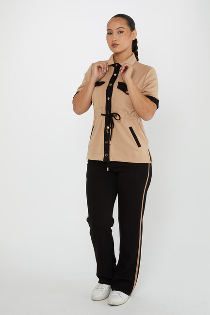 Women's Tracksuit Short Sleeve Mink - 17681 | KAZEE - Thumbnail