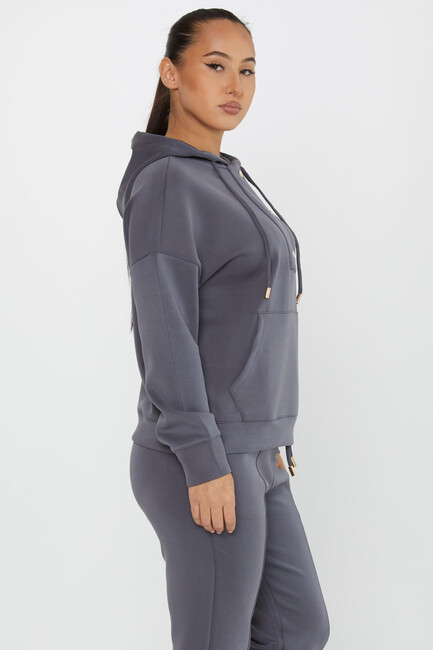 Women's Tracksuit Button Detail Anthracite - 17627 | KAZEE - Thumbnail