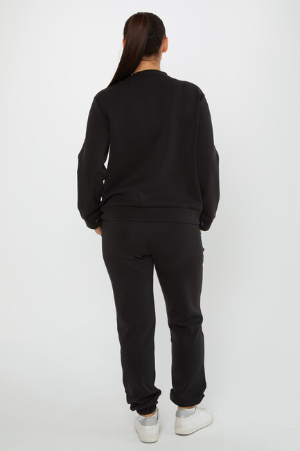 Women's Tracksuit Button Detail Black - 17624 | KAZEE - Thumbnail