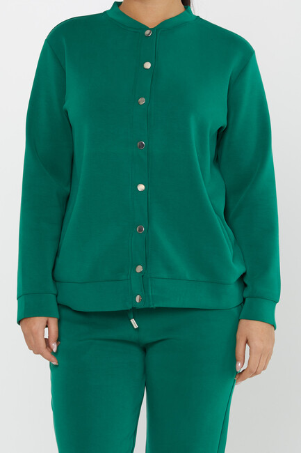 Women's Tracksuit Button Detail Green - 17624 | KAZEE - Thumbnail