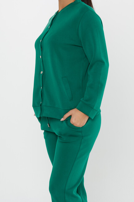 Women's Tracksuit Button Detail Green - 17624 | KAZEE - Thumbnail