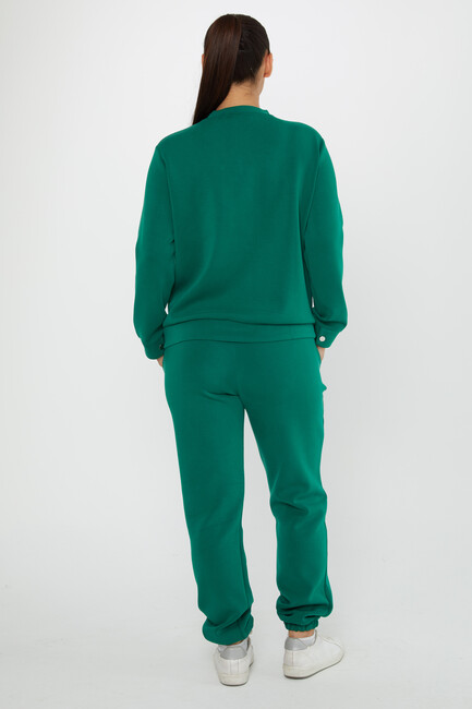 Women's Tracksuit Button Detail Green - 17624 | KAZEE - Thumbnail