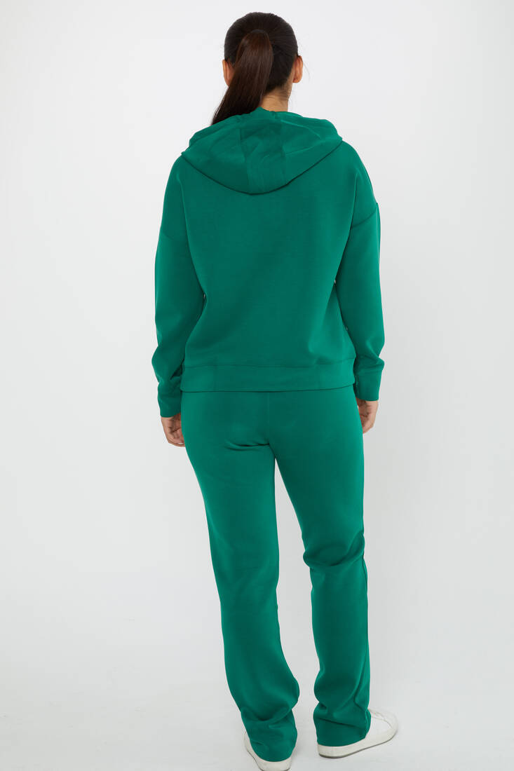 Women's Tracksuit Button Detail Green - 17627 | KAZEE