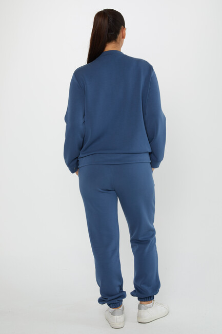 Women's Tracksuit Button Detail Indigo - 17624 | KAZEE - Thumbnail