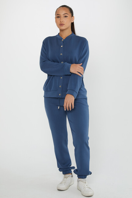 Women's Tracksuit Button Detail Indigo - 17624 | KAZEE - Thumbnail