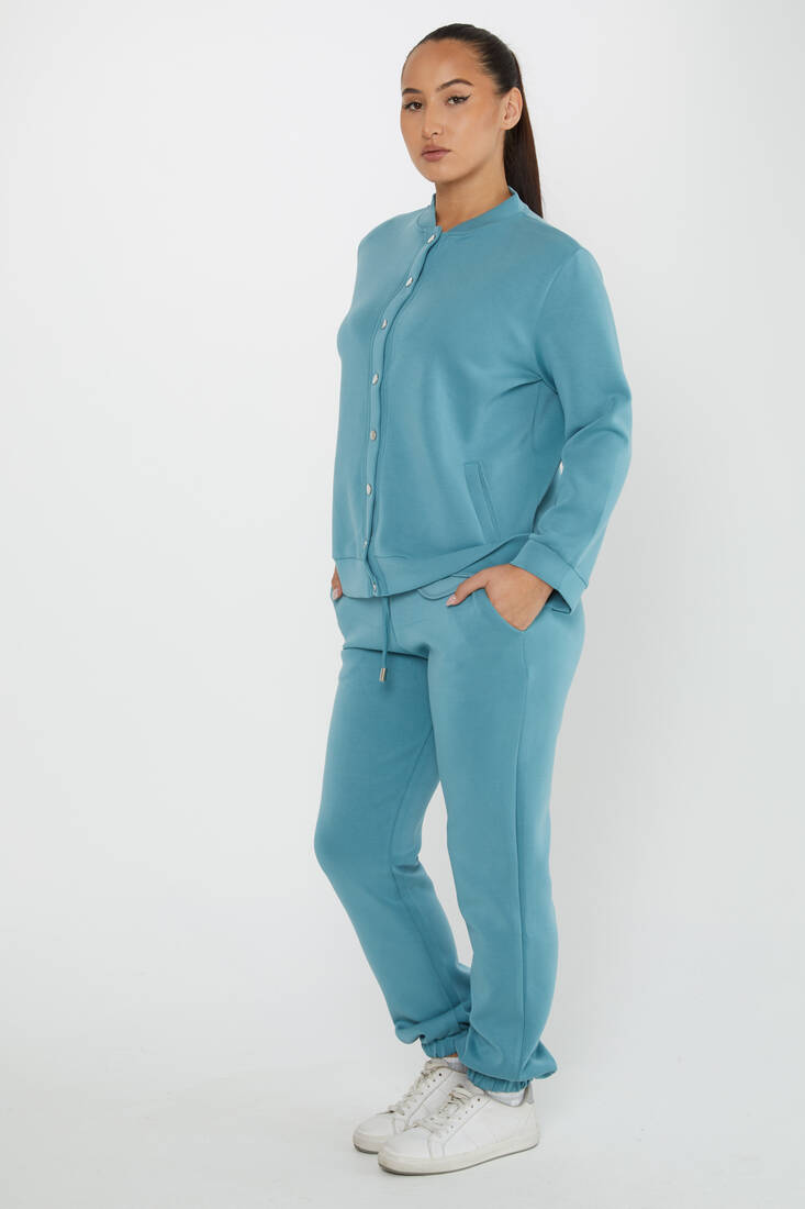 Women's Tracksuit Button Detail Mint - 17624 | KAZEE