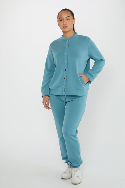 Women's Tracksuit Button Detail Mint - 17624 | KAZEE - Thumbnail