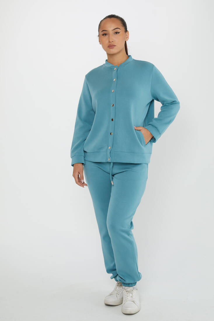 Women's Tracksuit Button Detail Mint - 17624 | KAZEE