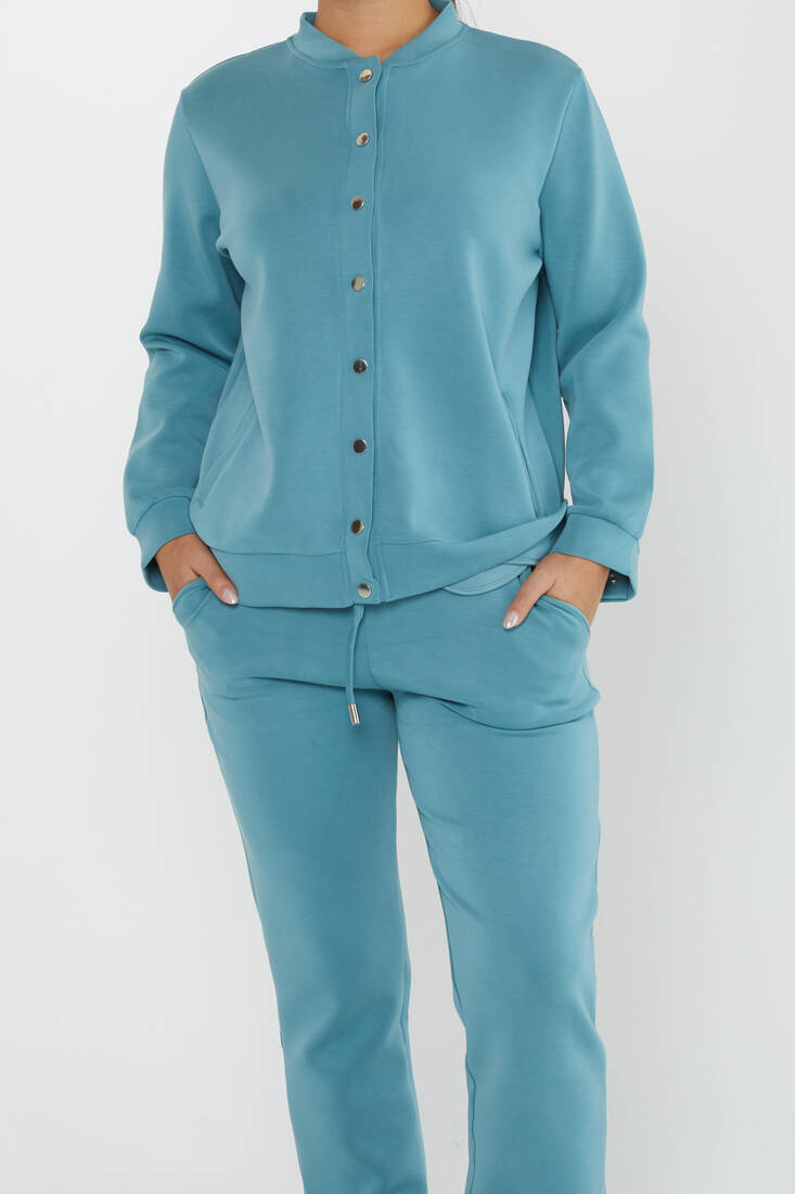 Women's Tracksuit Button Detail Mint - 17624 | KAZEE