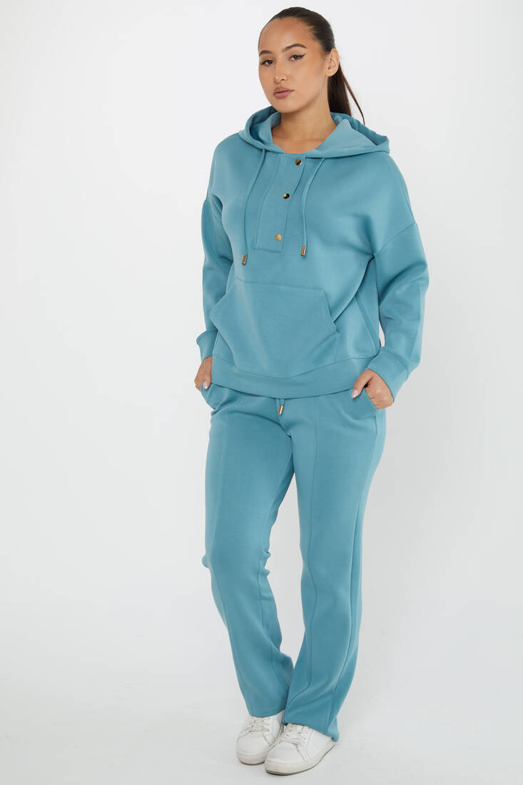 Women's Tracksuit Button Detail Mint - 17627 | KAZEE