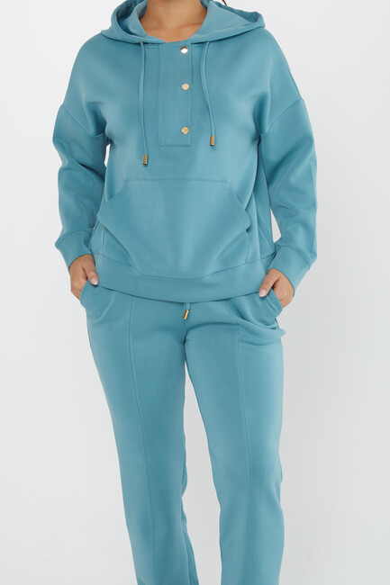 Women's Tracksuit Button Detail Mint - 17627 | KAZEE - Thumbnail