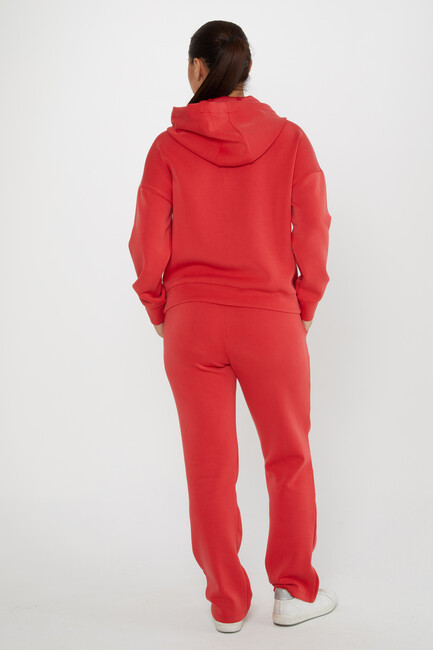 Women's Tracksuit Button Detail Red - 17627 | KAZEE - Thumbnail