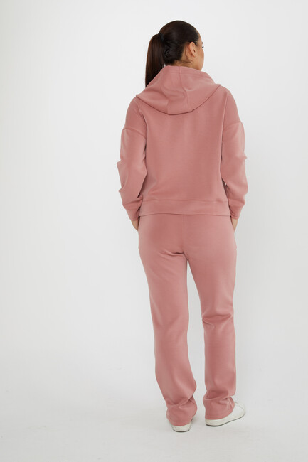 Women's Tracksuit Button Detailed Dusty Rose - 17627 | KAZEE - Thumbnail