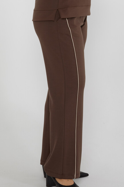 Women's Tracksuit Collar Detail Brown - 17865 | KAZEE - Thumbnail