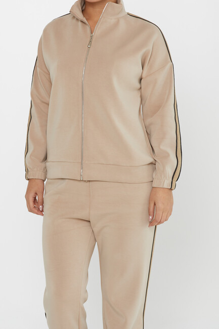 Women's Tracksuit Pocket Detail Beige - 17630 | KAZEE - Thumbnail