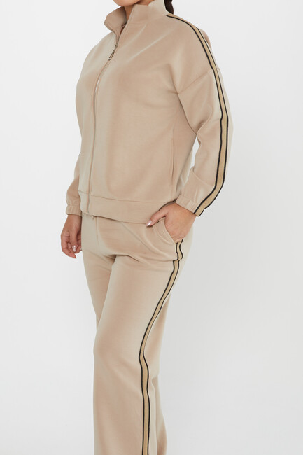 Women's Tracksuit Pocket Detail Beige - 17630 | KAZEE - Thumbnail