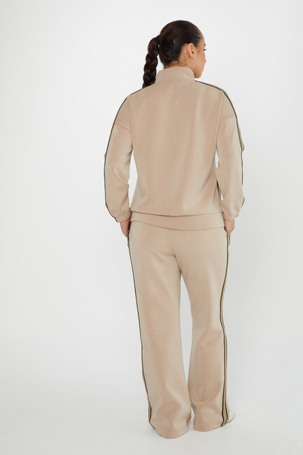 Women's Tracksuit Pocket Detail Beige - 17630 | KAZEE - Thumbnail