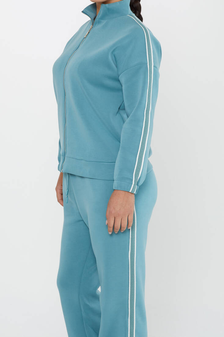 Women's Tracksuit Pocket Detail Blue - 17630 | KAZEE