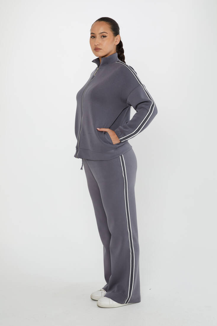 Women's Tracksuit Pocket Detail Gray - 17630 | KAZEE