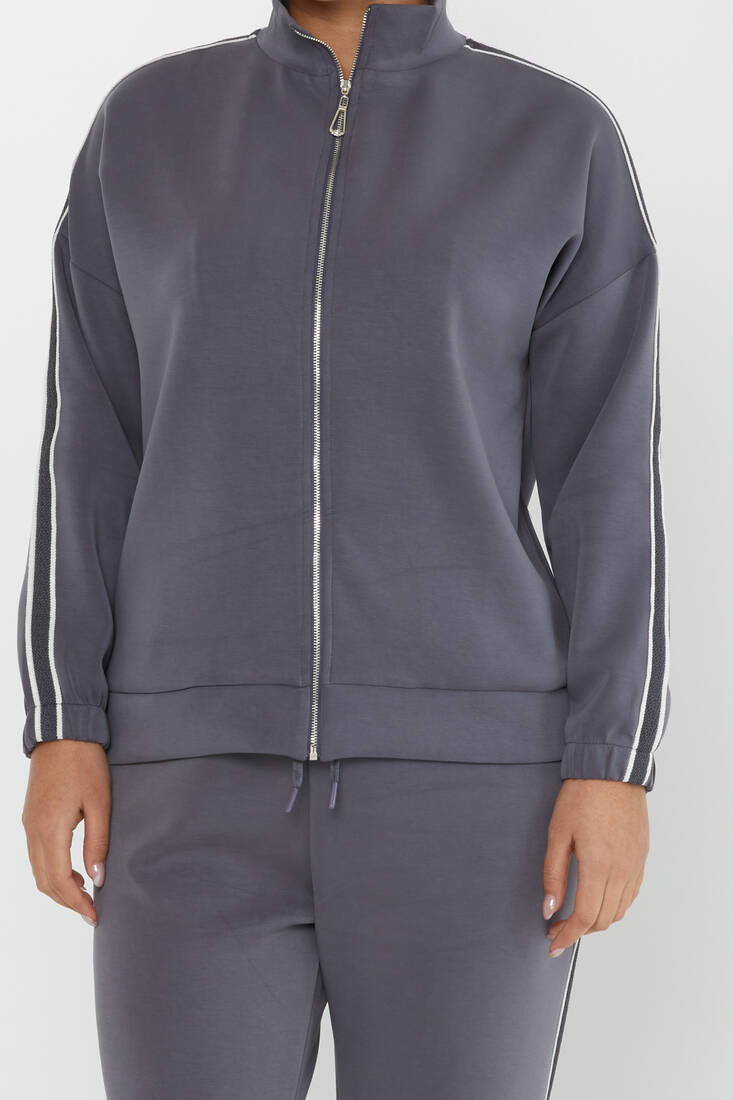 Women's Tracksuit Pocket Detail Gray - 17630 | KAZEE