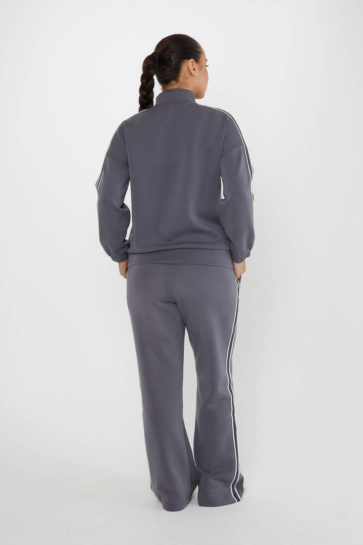 Women's Tracksuit Pocket Detail Gray - 17630 | KAZEE