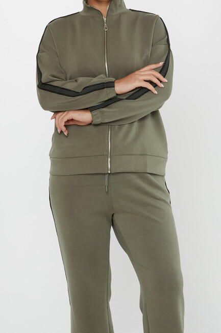 Women's Tracksuit Pocket Detail Khaki - 17630 | KAZEE - Thumbnail