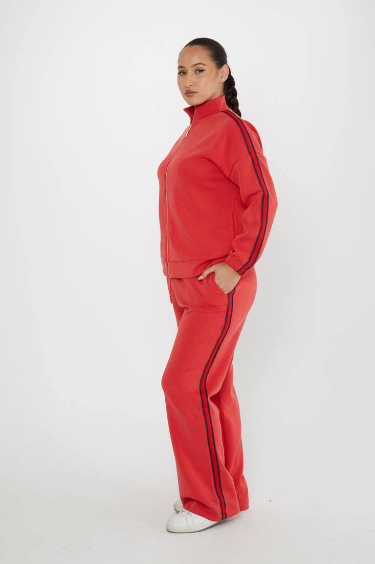 Women's Tracksuit Pocket Detail Red - 17630 | KAZEE