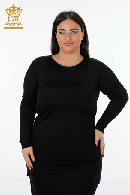 Women's Tunic Crew Neck Black - 14418 | KAZEE - Thumbnail