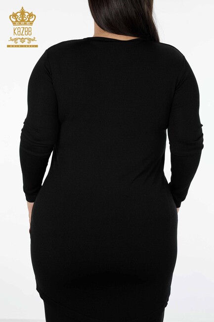 Women's Tunic Crew Neck Black - 14418 | KAZEE - Thumbnail