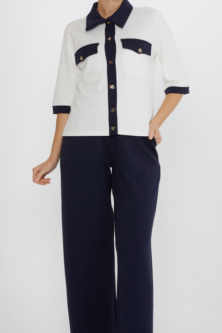 Women's Double Pocket Set Navy Blue - 17877 | KAZEE - Thumbnail