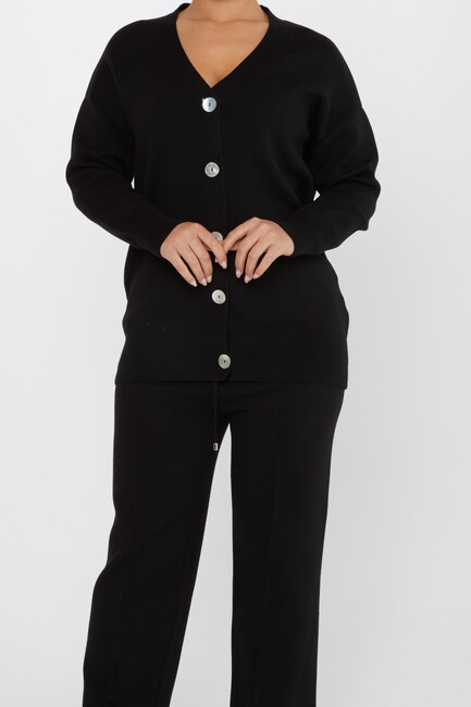 Women's Two Piece Set Button Detail Black - 30760 | KAZEE - Thumbnail