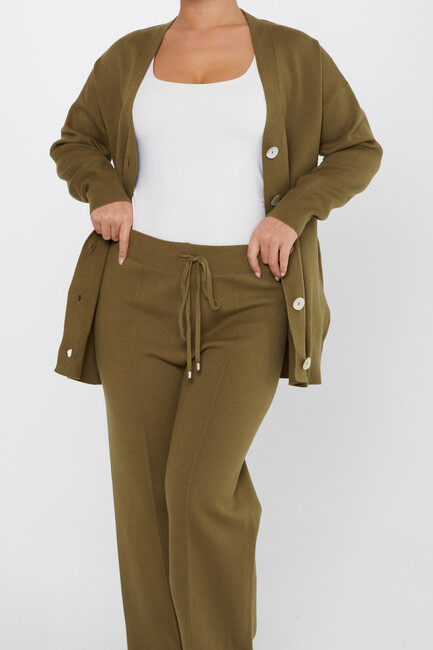 Women's Two Piece Set Button Detail Khaki - 30760 | KAZEE - Thumbnail