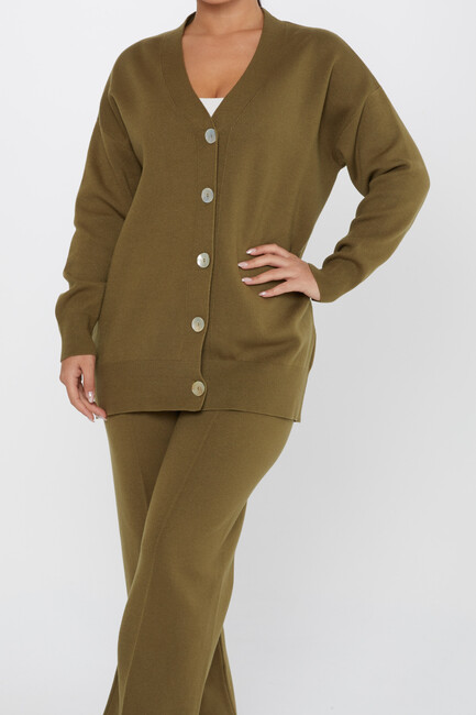 Women's Two Piece Set Button Detail Khaki - 30760 | KAZEE - Thumbnail