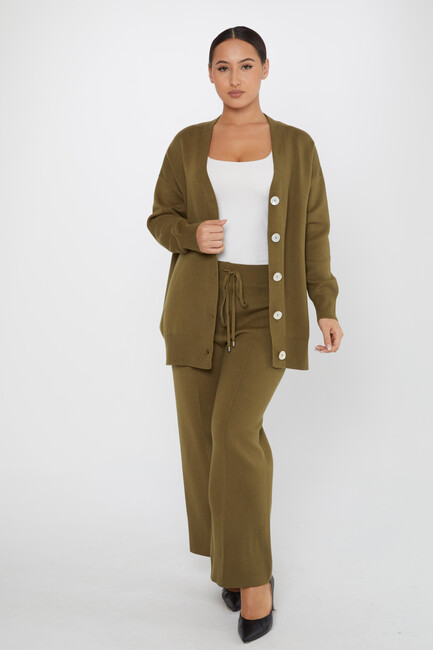 Women's Two Piece Set Button Detail Khaki - 30760 | KAZEE - Thumbnail