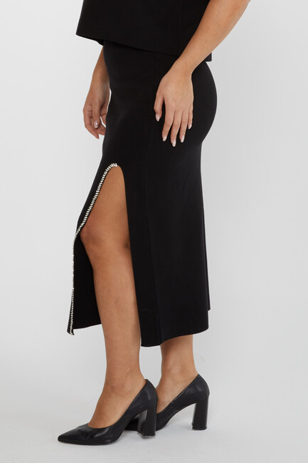 Women's Two Piece Set Slit Detail Black - 31302 | KAZEE - Thumbnail