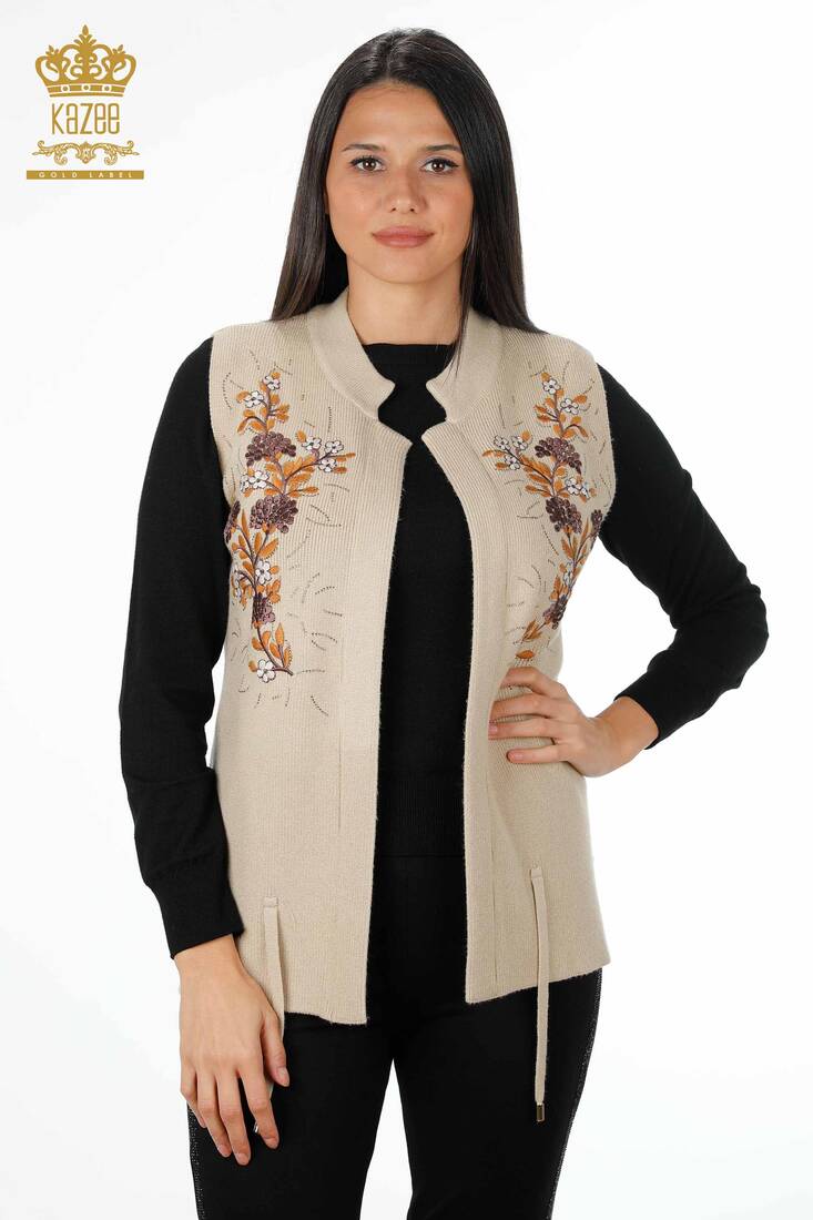 Women's Vest Beige - Women's Clothing from Turkey - 16814 | Kazee