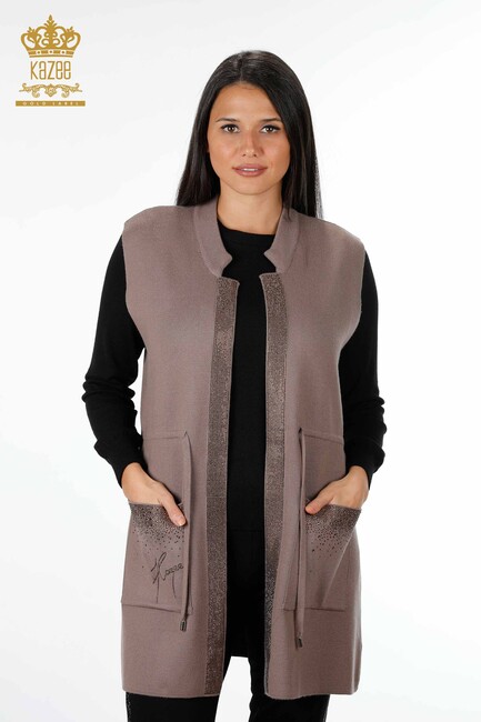 Women's Vest Stone Pocketed Mink - 16829 | Kazee - Thumbnail