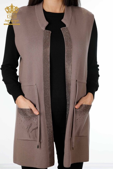 Women's Vest Stone Pocketed Mink - 16829 | Kazee - Thumbnail